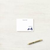Personalisierter navyblauer Golfwagen Post-it Klebezettel (Auf Schreibtisch)