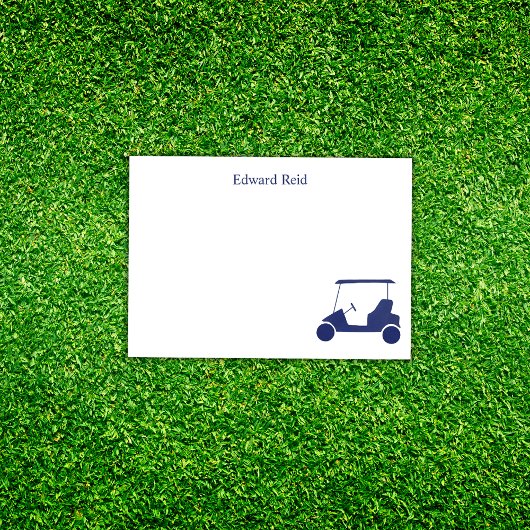 Personalisierter navyblauer Golfwagen Post-it Klebezettel