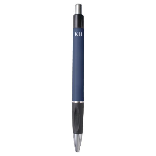 Personalisierter navyblauer Monogramm-Schreibstift Kugelschreiber (Vorderseite Vertikal)