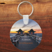 Personalisierter Neapel Pier Florida Name Schlüsse Schlüsselanhänger (Vorderseite)