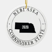 Personalisierter Nebraska-Ornament Keramik Ornament (Vorne)
