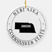 Personalisierter Nebraska-Ornament Keramik Ornament (Hinten)