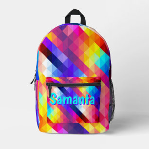 Personalisierter Neon-Rucksack Abstrakter Regenb Bedruckter Rucksack