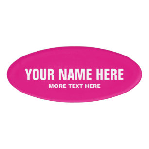 Personalisierter neonrosa Magnetname Abzeichen Namenschild