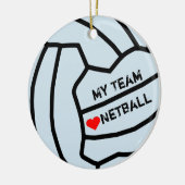 Personalisierter Netball-Ball-Entwurf Keramikornament (Links)