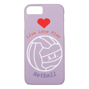 Personalisierter Netball-Ball-Entwurf und Zitat iPhone 8/7 Hülle