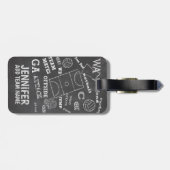 Personalisierter Netball-Chalkboard-Stil Gepäckanhänger (Rückseite horizontal)