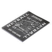 Personalisierter Netball-Chalkboard-Stil Notizblock (Linke Seite)
