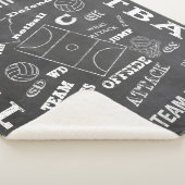 Personalisierter Netball-Chalkboard-Stil Sherpadecke (3/4)