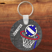 Personalisierter Netball-Keyring Schlüsselanhänger (Vorderseite)