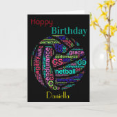 Personalisierter Netball-Player Inspiration zum Ge Karte (Gelbe Blume)