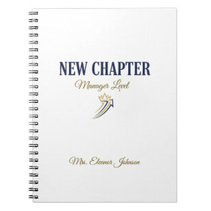Personalisierter neuer Kapitel-Manager-Level-Aufst Notizblock