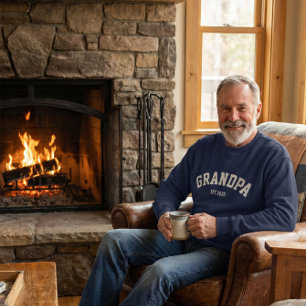 Personalisierter Neuer Opa Est Datum Vatertag Sweatshirt