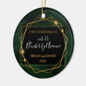 Personalisierter neuer Zuhause-Ornament Keramik Ornament (Links)