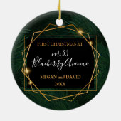 Personalisierter neuer Zuhause-Ornament Keramik Ornament (Hinten)