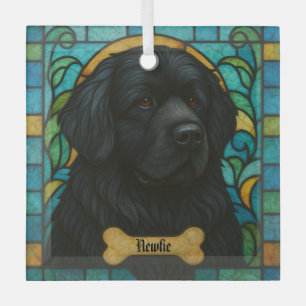 Personalisierter Neufundland-Hund "Festglas" Ornament Aus Glas