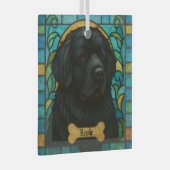 Personalisierter Neufundland-Hund "Festglas" Ornament Aus Glas (Vorderseite Rechts)