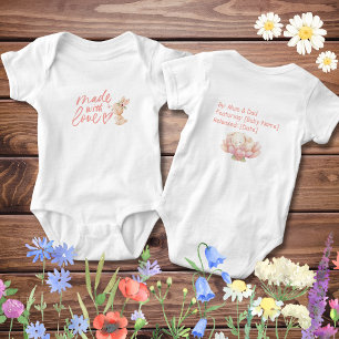 Personalisierter Neugeborenen-Body für Baby Mädche Strampler