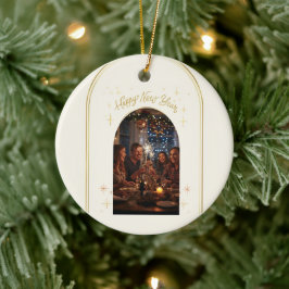 Personalisierter Neujahrsgruß mit meinem Foto Keramik Ornament