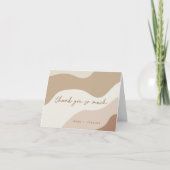 Personalisierter neutraler Bio Wavy Stripe Dankeskarte (Vorderseite)