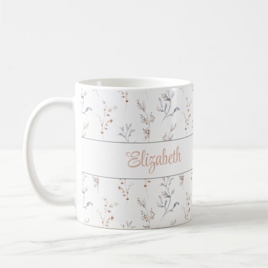 Personalisierter neutraler botanischer Namensbeche Kaffeetasse (Links)