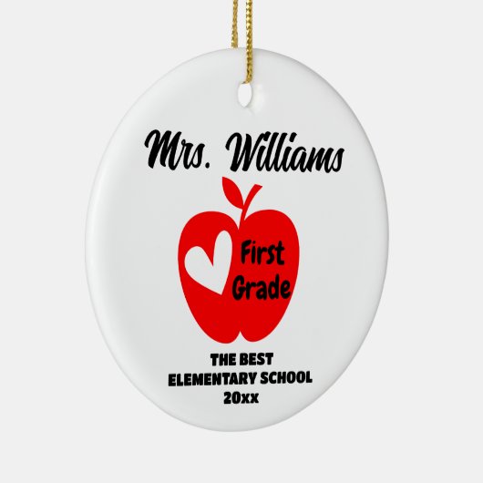 Personalisierter New Teacher Weihnachtsgeschenk Ab Keramik Ornament (Rechts)