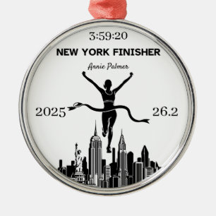 Personalisierter New York Marathon Finisher-Schmuc Ornament Aus Metall