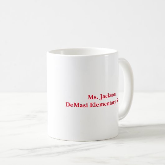 Personalisierter Niedlich bester Lehrer der zweite Kaffeetasse (VorderseiteRechts)