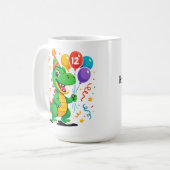 Personalisierter Niedliche Geburtstag Dino Kids Kaffeetasse (Vorderseite Links)
