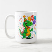 Personalisierter Niedliche Geburtstag Dino Kids Kaffeetasse (Links)