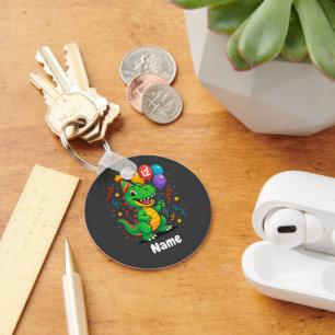 Personalisierter Niedliche Geburtstag Dino Kids Schlüsselanhänger