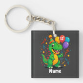 Personalisierter Niedliche Geburtstag Dino Kids Schlüsselanhänger (Vorderseite)