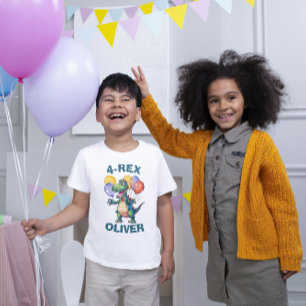 Personalisierter Niedliche Geburtstag Dinosaur T - Tri-Blend Shirt