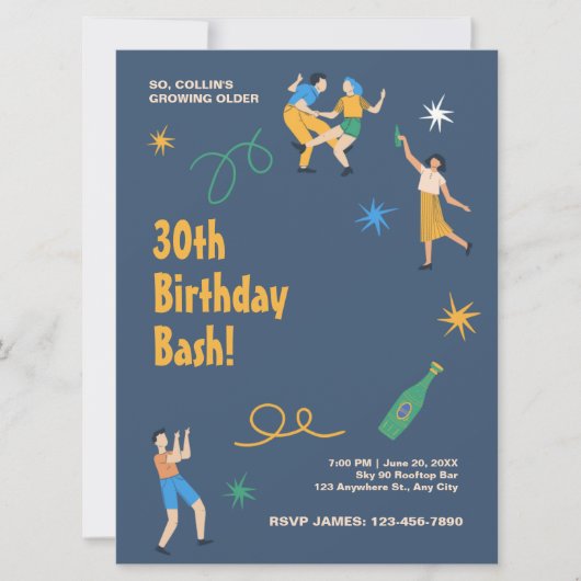 Personalisierter niedliche Geburtstag Einladung (Vorderseite)