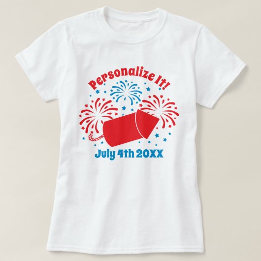 PERSONALISIERTER Niedlicher 4. Juli T - Shirt (Design vorne)