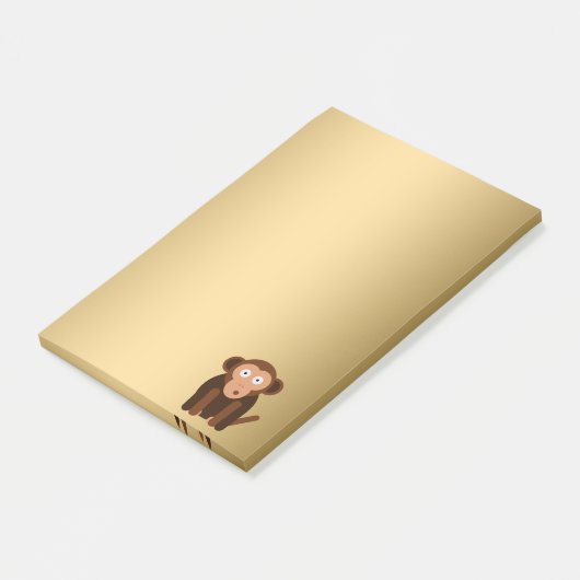 Personalisierter niedlicher Affe Post-it Klebezettel (angewinkelt)