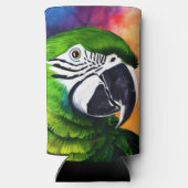 Personalisierter Niedlicher AI-Generierter Papagei Selters Dosenkühler (Rückseite)