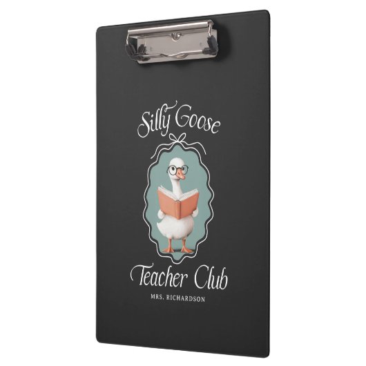 Personalisierter Niedlicher Alberner Gänserlehrer Klemmbrett (Links)