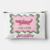 Personalisierter Niedlicher Alligator-Stift Zubehörtasche (Rückseite)