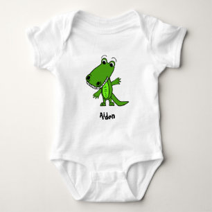 Personalisierter niedlicher AlligatorCartoon Baby Strampler