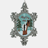 Personalisierter Niedlicher Appaloosa Winterurlaub Schneeflocken Zinn-Ornament (Links)