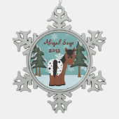 Personalisierter Niedlicher Appaloosa Winterurlaub Schneeflocken Zinn-Ornament (Vorderseite)