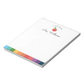 Personalisierter Niedlicher Apple-Lehrer Notizblock (Rotiert)