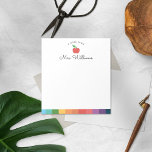 Personalisierter Niedlicher Apple-Lehrer Notizblock<br><div class="desc">Mein Red Watercolor Apple Lehrer Notepad ist ein tolles Geschenk für Ihren Lieblings-Lehrer. Personalisieren Sie mit einem Namen für ein einzigartiges Geschenk. Lehrer beachten Pads machen großartigen Urlaub oder Ende des Jahres Geschenke. Das Design zeichnet sich durch ein niedliches Apfel- und Regenbogenuntergrunddesign aus. Weitere Farboptionen sind verfügbar.</div>