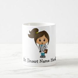 Personalisierter Niedlicher Arzt, Brünette Frau Kaffeetasse