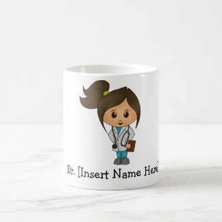 Personalisierter Niedlicher Arzt, Brünette Frau Kaffeetasse