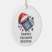 Personalisierter Niedlicher Auditor des Weihnachts Keramik Ornament (Rechts)