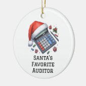Personalisierter Niedlicher Auditor des Weihnachts Keramik Ornament (Links)