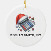 Personalisierter Niedlicher Auditor des Weihnachts Keramik Ornament (Hinten)