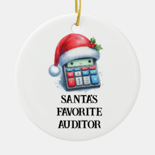 Personalisierter Niedlicher Auditor des Weihnachts Keramik Ornament